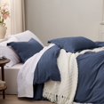 thumbnail image 4 of Bedsure Navy Duvet Cover Queen Size - Soft Prewashed Queen Duvet Cover Set, 3 Pieces, 1 Duvet Cover 90x90 Inches with Zipper Closure and 2 Pillow Shams, Comforter Not Included, 4 of 6