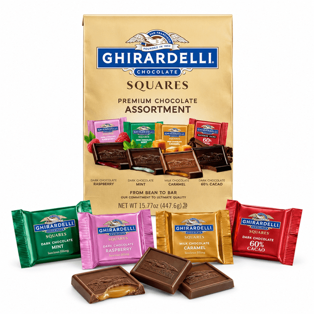 GHIRARDELLI Individually Wrapped Premium Chocolate Assortment SQUARES, 447g Bag