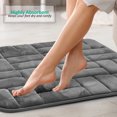 thumbnail image 3 of Clara Clark Bathroom Rugs, Velvet Memory Foam Bath Mat, Ultra Soft Non Slip and Absorbent - Tiled - Set Small, Large & Contour - Gray, 3 of 6