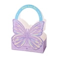 thumbnail image 1 of Purple Butterfly-Shaped Handheld Gift Box For Fresh Flowers Bouquets And Presents 1Pc Dimensions 11.93In X 8.46In X 4.53In Made Of Durable Cardboard Ideal For Holidays Birthdays, 1 of 7
