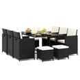 thumbnail image 1 of Gymax 11PCS Dining Set Space-saving Wicker Chairs & Tempered Glass Table Patio, 1 of 7