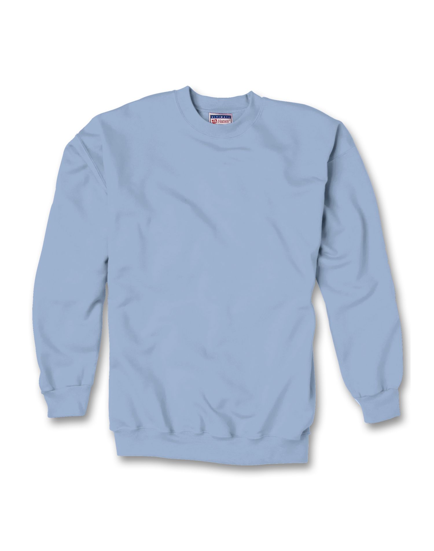 Hanes Adult Ultimate Cotton Crewneck Sweatshirt, 2XL, Light Blue