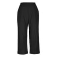 thumbnail image 4 of VEKDONE Womens Cotton Linen Capris Pants Black M, 4 of 9