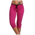 thumbnail image 1 of AherBiu Capri Pants for Women Stretch Low Rise Drawstring Yoga Sweatpants Comfy Summer Joggers Cropped Pants, 1 of 5