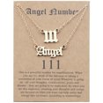 thumbnail image 1 of 2 Pcs Collier Ange et Chiffres Anglais Anciens Bijoux de Numérologie pour Femmes Plaqué Acier Inoxydable, 1 of 9