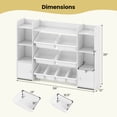 thumbnail image 3 of Costway 4-Tier Large Storage Cabinet with 6 Cubbies & 8 Removable Bins Bookshelf White, 3 of 10