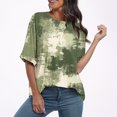thumbnail image 4 of Pisexur Hauts pour Femmes Mode Décontractée Manches Courtes Col Rond T-Shirts Confortables Amples Imprimé Floral Blouses Printemps Été Hauts Élégants Imprimés Graphiques Grandes Tailles Tops de Sortie S-5TG, 4 of 7