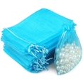 thumbnail image 1 of Sacs en Organza pour Cadeaux de Fête, Lot de 100, 7*9 cm, Bleu, 1 of 4
