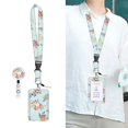 thumbnail image 3 of lionlar Cute ID Card Holder Lanyard with Clip Card Sleeve Accessories Hang Rope Keychain styleG, 3 of 9
