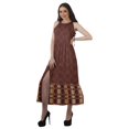 thumbnail image 3 of Moomaya Robe Longue Imprimée pour Femmes, Fente avant, Aguichant, Sans Manches, en Rayonne, Robe de Mariage, 3 of 4