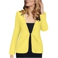 thumbnail image 3 of QIPOPIQ Blazer Confortable pour Femmes, Décontracté, Travail, Bureau, Double Col, Bouton Unique, Liquidation, 3 of 7