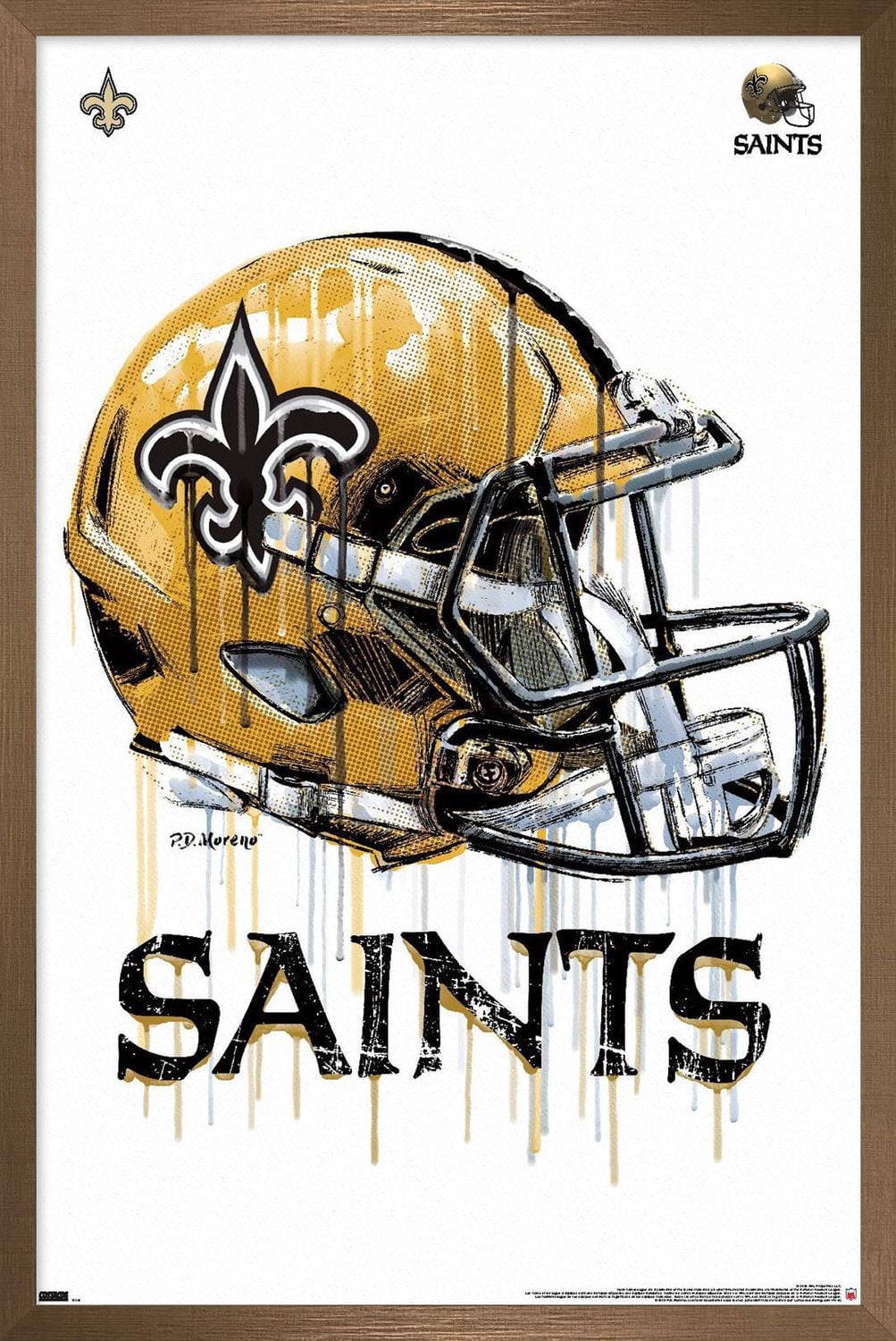 NFL New Orleans Saints - Drip Helmet 20 Wall Poster
