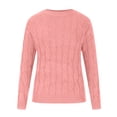 thumbnail image 4 of Chandail à Col en V pour Femmes Mode Féminine Hiver Décontracté à Boutons Col Rond Manche Chandail Uni Hauts Blouse Chandail Tricoté S-215 Rose-A S, 4 of 8