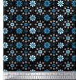 thumbnail image 1 of Soimoi Polyester Crepe Fabric Leaves & Floral Artistic Decor Fabric Printed Yard 52 Inch Wide, 1 of 5