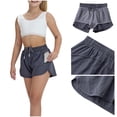 thumbnail image 4 of VSSSJ Kids Athletic Shorts Drawstring Waist Zipper Pocket Breathable Quick-Drying Summer Running Active Shorts Gray 130, 4 of 8