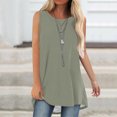 thumbnail image 2 of Timegard Womens Long Tank Tops Round Neck Sleeveless Solid Color Casual Loose Top Basic Tshirts Blouse, 2 of 6