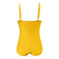 thumbnail image 5 of Huesdet Women's One Piece Tummy Control Swimsuits Ruched Slimming Bathing Suits Vintage Spaghetti Straps Swimwear[Yellow,L], 5 of 5