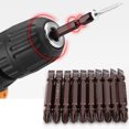thumbnail image 2 of 10-Pack Magnetic Double-Ended Screwdriver Bits, S2 Steel 6.3mm Shank x 65mm Length, PH2/SL6 Cross/Slotted Tips, High-Durability Hardware Tools for Screw Fixing, Red Finish, Precision Bite Design to, 2 of 6