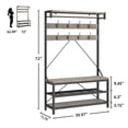 thumbnail image 2 of AKDSteel Coat Rack Shoe Bench for Entryway Hall Tree Shoe Rack Large 3-Tier Storage Shelf and Hooks Removable Industrial Accent Furniture Metal Frame, 2 of 9