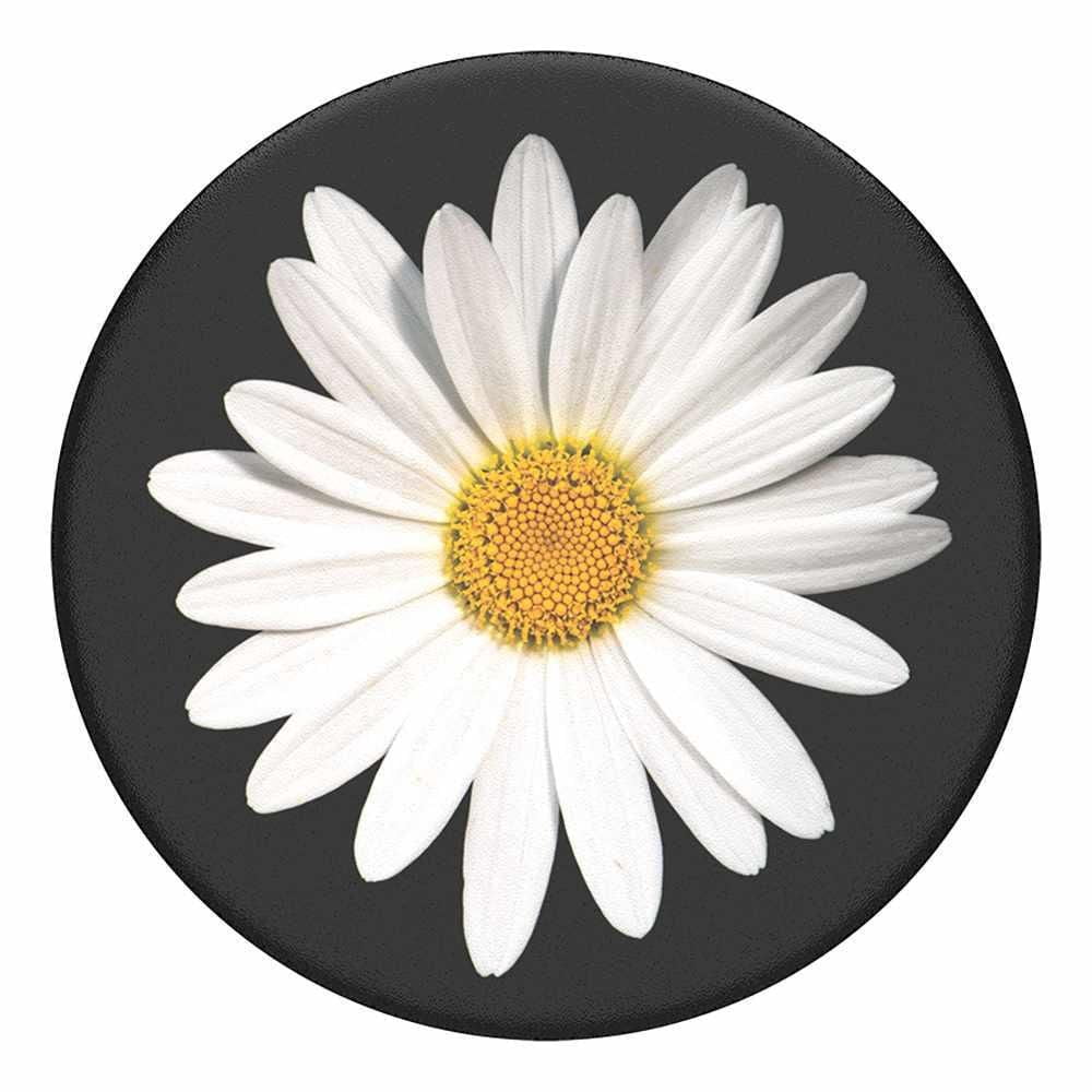 PopSockets PopGrip White Daisy Phone Grip & Stand | Swappable Top, Hands-Free Mount Compatible