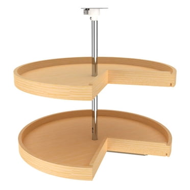 Rev-A-Shelf LD-4BW-942-28-1 28-Inch Banded Wood Pie-Cut 2-Shelf Lazy Susans