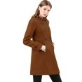 thumbnail image 4 of INSPIRE CHIC Manteau d'Hiver Tendance pour Femmes à Col Montant, à Double Boutonnage, 4 of 5