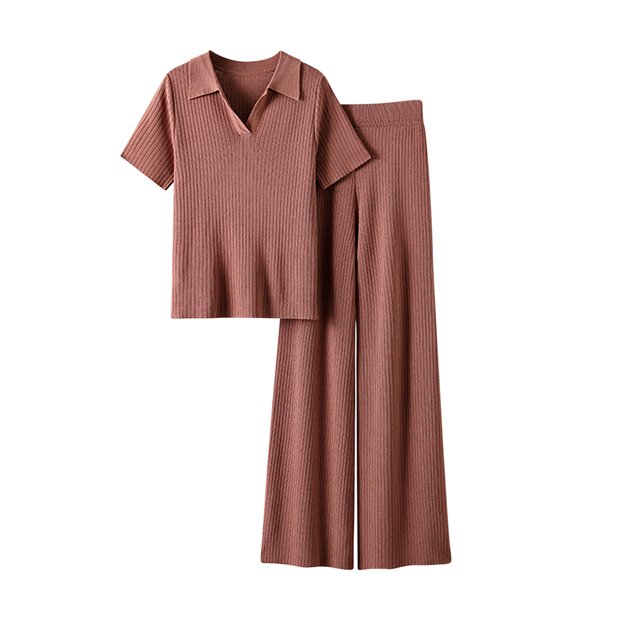 Ensembles Assortis pour Femmes Manches Courtes Col Rond Chemises Pantalons Larges Amples Pyjamas Ensembles Vêtements d'Été pour Femmes