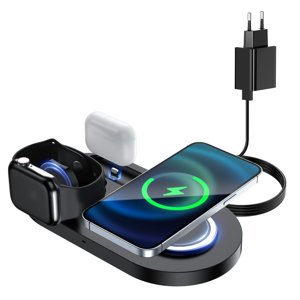 TIMIFIS Station de recharge sans fil 3 Dans 1 Station de recharge pour appareils multiples 15W Support de chargeur sans fil IOS -