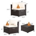 thumbnail image 2 of Gymax Ensemble de Conversation pour Terrasse en Rotin 6 Pcs, Sectionnel d'Extérieur avec Coussins Beiges, 2 of 8