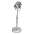 thumbnail image 3 of Modèle d'Accessoire de Microphone Vintage, Microphone de Simulation à l'Ancienne et Ensemble de Support avec Réglage de Hauteur Flexible pour Studio Photo Argent, 3 of 8