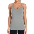 thumbnail image 1 of Women's Ribbed Workout Tank Tops with Built in Bra Racerback Athletic Top, 1 of 6
