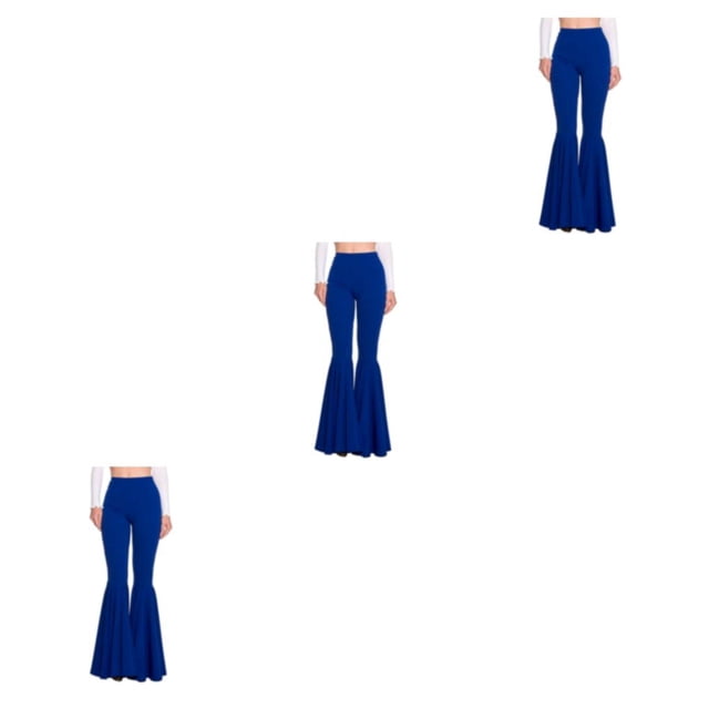 Guardoinrt Versatile Women Bell Bottom Pants With Stretchy Fit Multiple Sizes Available High Waist Bell Bottom navy blue L 3Set