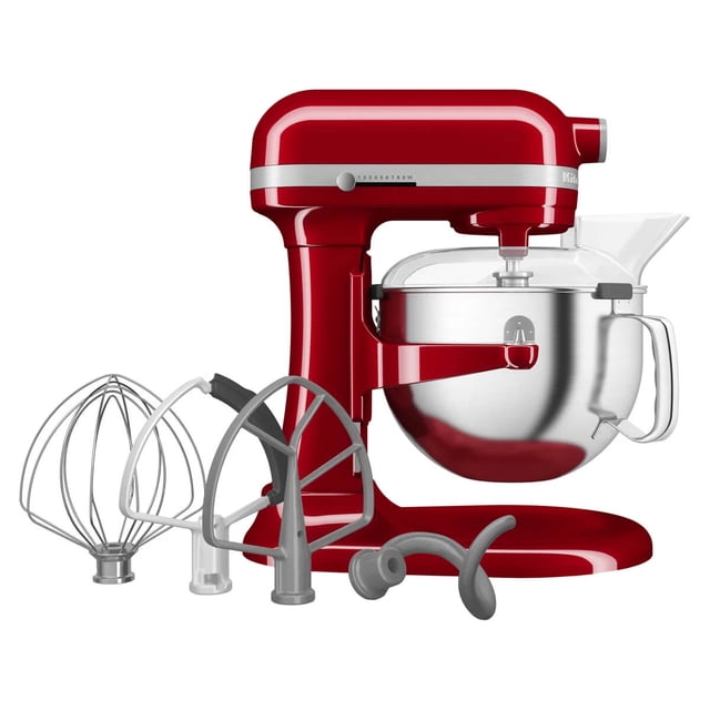 KitchenAid Batteur sur Socle à Bol Relevable 5,7 L (6 qt.), 10 Vitesses avec Accessoires et Bouclier Verseur, Rouge Empire