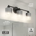 thumbnail image 3 of Artika Haze Modern 3-Light Bathroom Vanity Light Black Glass, 3 of 9