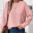 thumbnail image 2 of Timegard Womens Sweaters Crewneck Long Sleeve Knit Pullover Fall Winter Casual Loose Solid Color Tops, 2 of 5