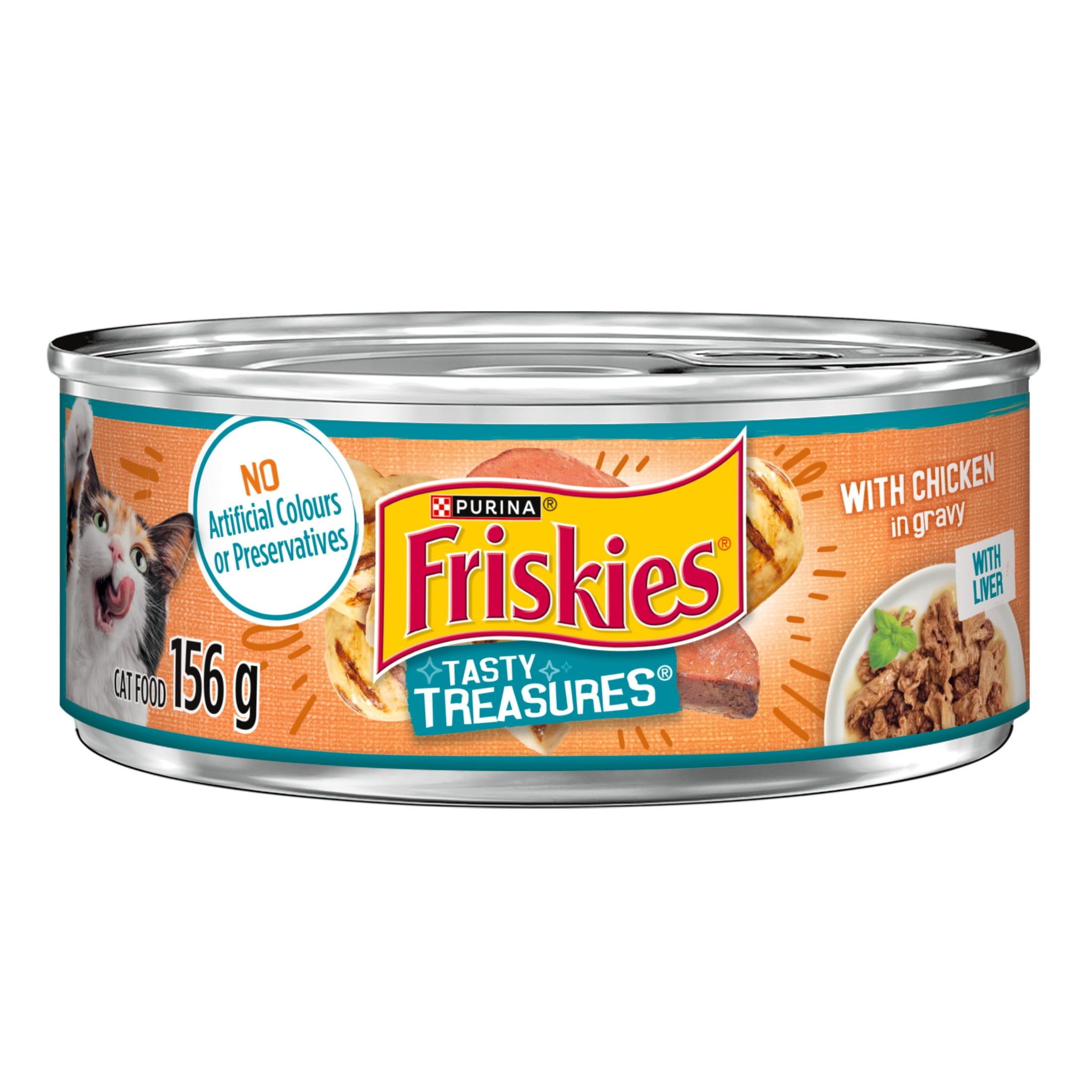 Friskies Tasty Treasures Chicken in Gravy, Wet Cat Food 156g