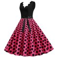 thumbnail image 4 of Kcodviy Femmes Vintage Été à Pois Femmes Grande Taille Robes Maxi pour l'Automne Imprimé Sans Manches Décontracté Soirée Manches Longues Robes pour Femmes Fête Bal Robe, 4 of 5
