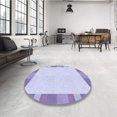 thumbnail image 4 of Ahgly Company Tapis d'Intérieur Lavable à la Machine, Carré, Transitionnel, Bleu Céleste, Tapis de Zone, 3 Pieds Carré, 4 of 7