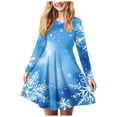 thumbnail image 1 of Splozh Robe de Noël pour Fille Robe de Noël pour Fille Imprimé Bal Fête Fête de Noël Robes pour Fille Violet Pâle, 5-6 Ans, 1 of 5