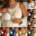 thumbnail image 1 of RKSTN Built in Bra Tank Tops for Women Ribbed Plus Size Solid Color Crew Neck Casual Base layer Casual Fitted Bra Shirts, 1 of 9
