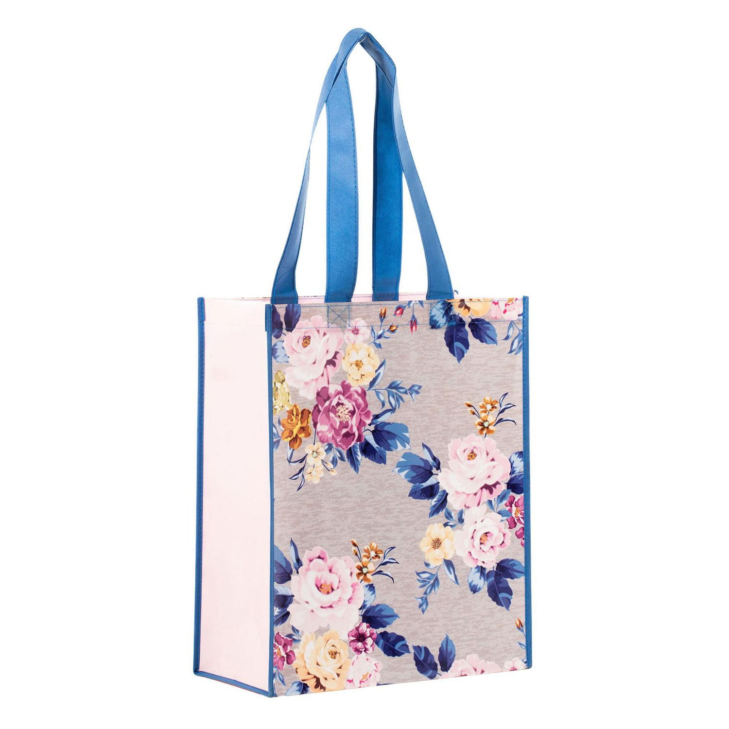 Walmart Reusable Shopping Bag, Grocery Tote Bag with Floral Print, Multi-Colour