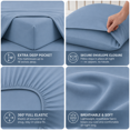 thumbnail image 3 of Comfy Bamboo World Series 4pc Microfiber Sheet Set, King Size Bedsheet, Blue, 3 of 6
