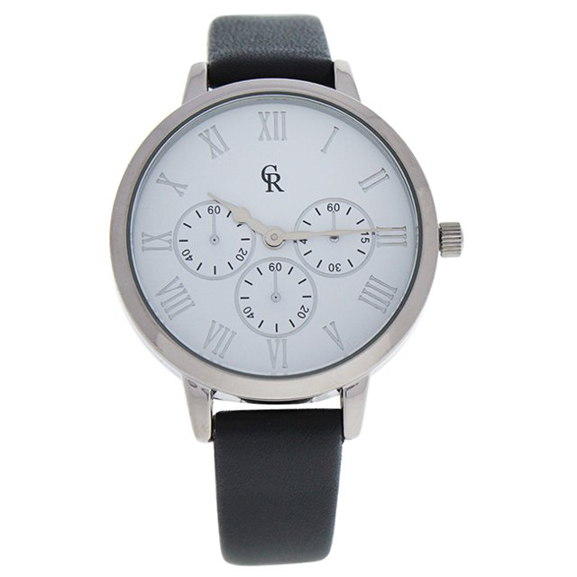 CRB010 la Basic - Montre à Bracelet en Cuir Argent/gris par Charlotte Raffaelli pour Femmes - Montre 1 Pce