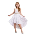 thumbnail image 2 of Moggemol Robe Trapèze en Mousseline à Manches Courtes Cape Princesse pour Filles Enfants Thème Fête Robe de Bal Lavande 12, 2 of 7