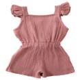 thumbnail image 2 of Toddler Baby Girls Fly Sleeve Ruffled Waistband Romper Outfits, 2 of 4
