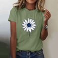 thumbnail image 1 of Ovbmpzd Hauts pour Femmes Manches Courtes Vert Été T-Shirts Graphiques Floraux Amusants T-Shirts pour Femmes G, 1 of 5