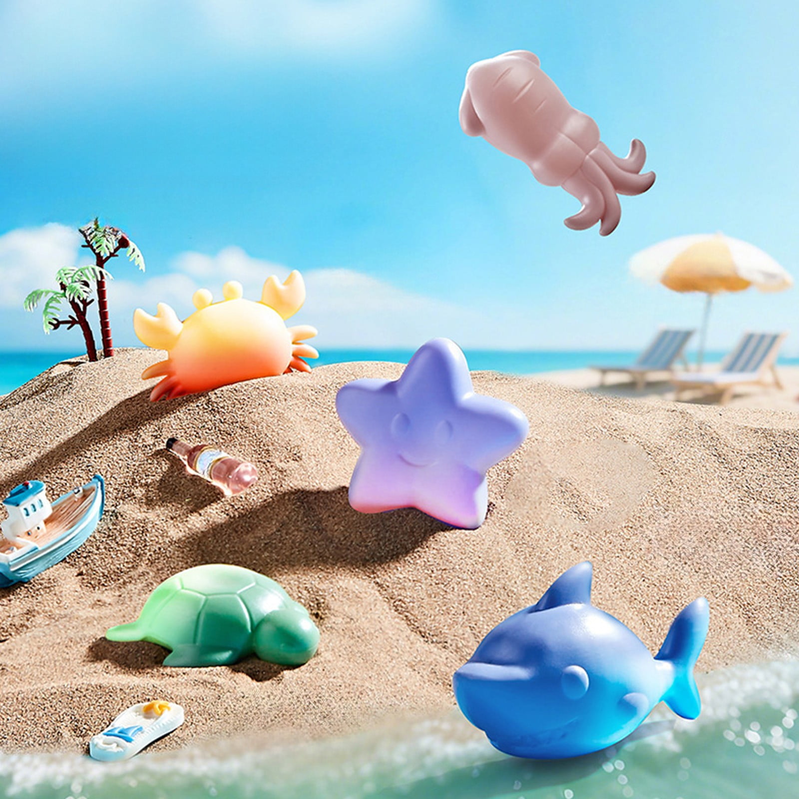 16 Pièces Jouets De Bain Bébé – Bateaux Empilables, Gobelets à Visages, Animaux Marin Silicone, Arrosoir Requin, Cadeau 1-3 Ans