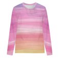 thumbnail image 3 of RKSTN Chemises à Manches Longues pour Femmes Mode Chandail à Col Rond Imprimé Teinture sur Nœuds Décontracté Sortie Blouses Amples Hauts, 3 of 3