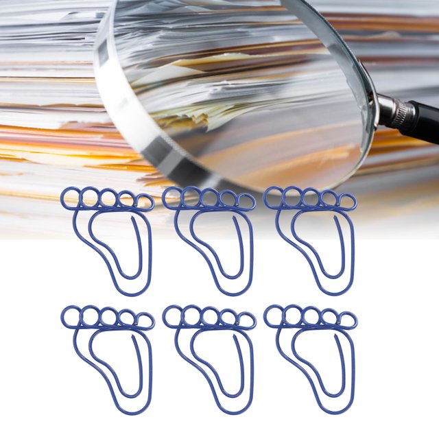 100Pcs Cute Paper Clips, Foot Shaped Funny Slip Proof Portable Paper Clips For Office School Family