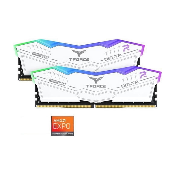 Team T-Force Delta RGB 32GB (2 x 16GB) 288-Pin PC RAM DDR5 6400 (PC5 51200) Desktop Memory Model FF4D532G6400HC32ADC01